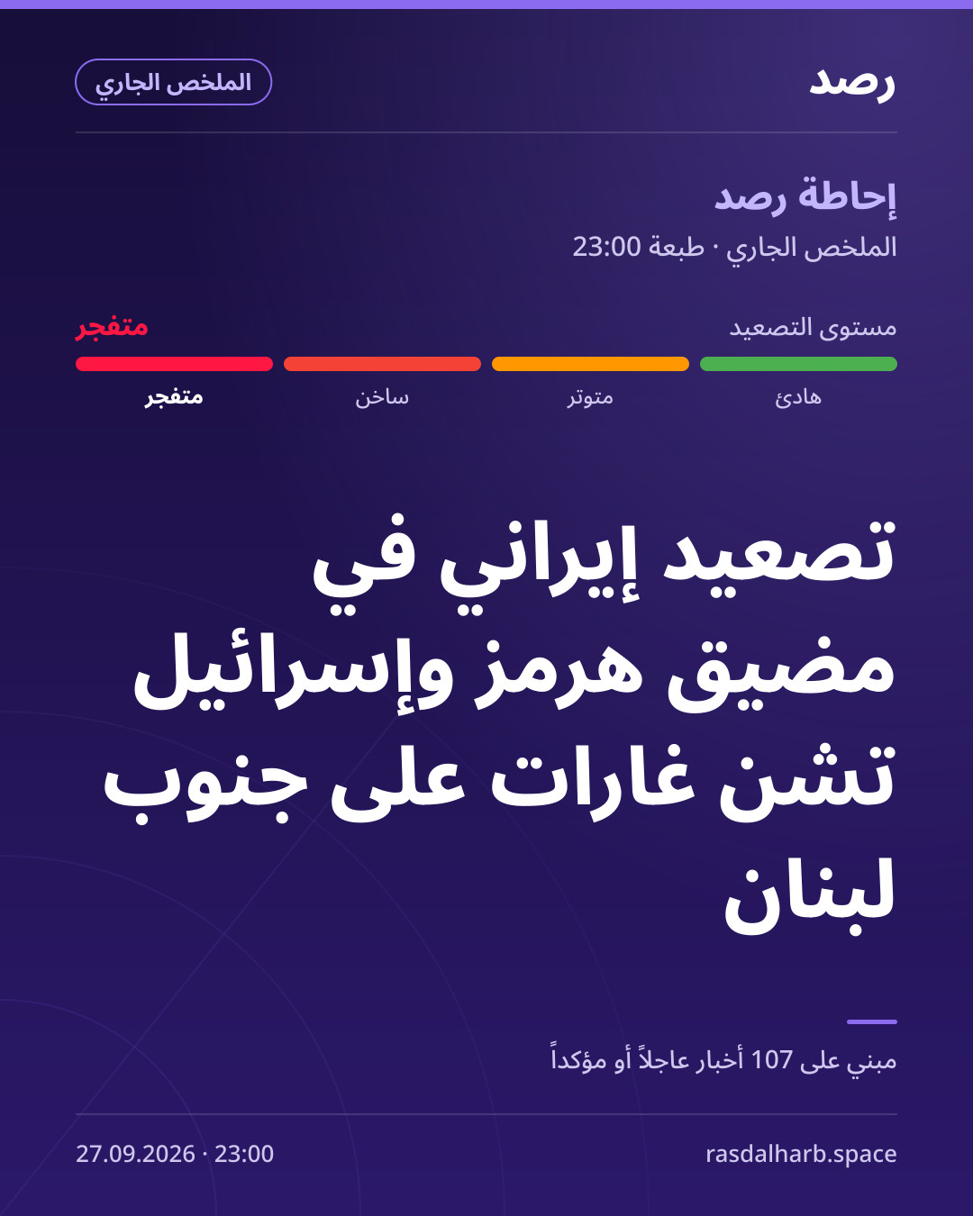 تصعيد إيراني في مضيق هرمز وإسرائيل تشن غارات على جنوب لبنان