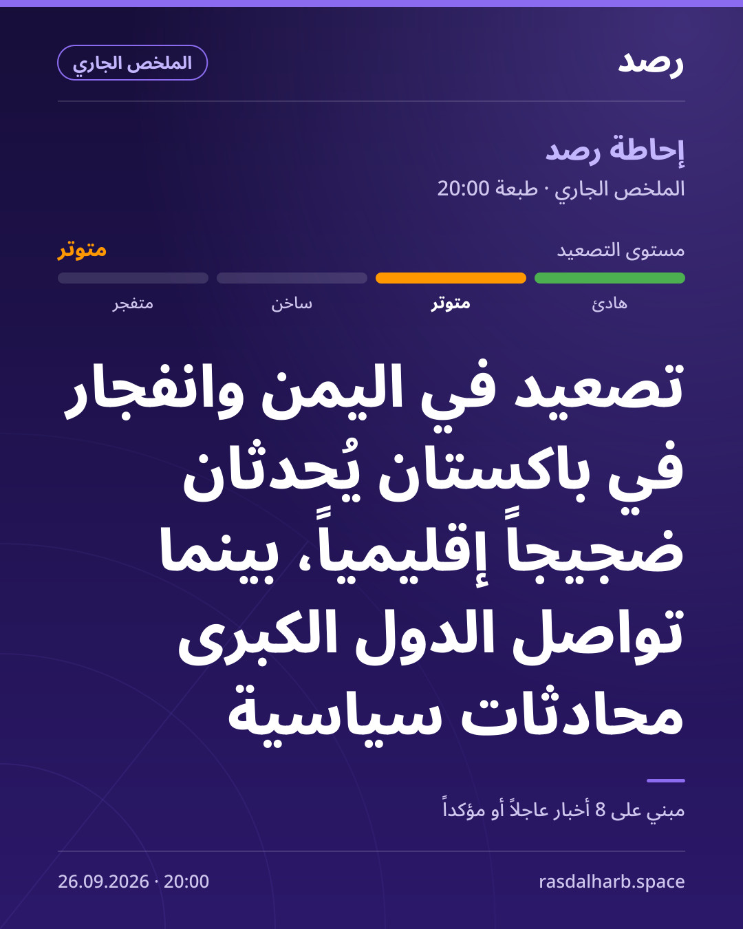 تصعيد في اليمن وانفجار في باكستان يُحدثان ضجيجاً إقليمياً، بينما تواصل الدول الكبرى محادثات سياسية